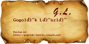 Gogolák László névjegykártya